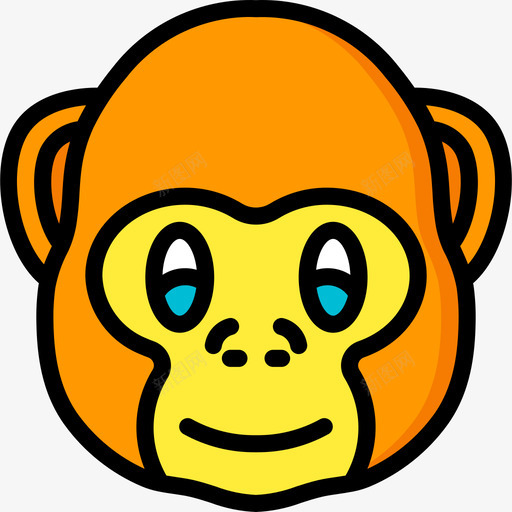 猴子动物42线性颜色图标svg_新图网 https://ixintu.com 动物42 猴子 线性颜色