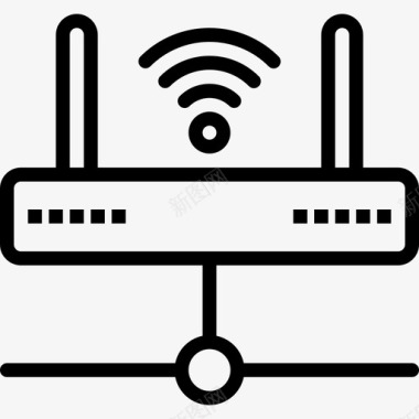 路由器通信和网络3线性图标图标