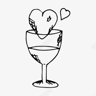 心脏饮料庆祝情人节图标图标