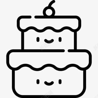 蛋糕快餐25直系图标图标