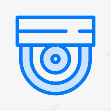 安全摄像头监控2蓝色图标图标