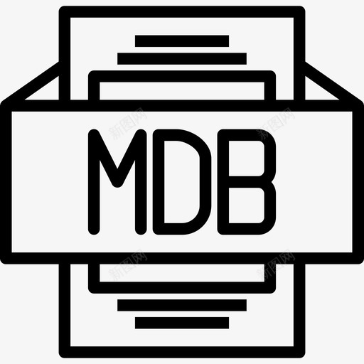 Mdb文件类型3线性图标svg_新图网 https://ixintu.com Mdb 文件类型3 线性