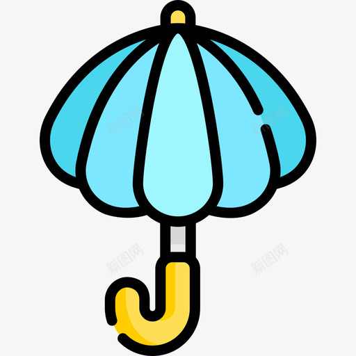 雨伞婴儿淋浴5线性颜色图标svg_新图网 https://ixintu.com 婴儿淋浴5 线性颜色 雨伞