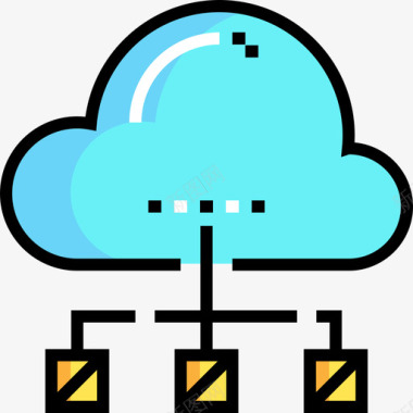 云互联网技术4线颜色图标图标