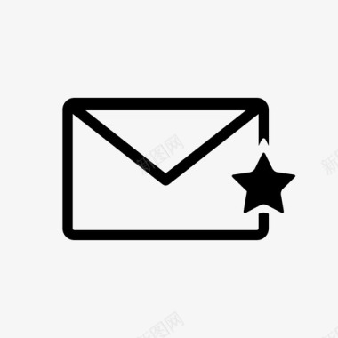 星型邮件图标电子邮件信封图标