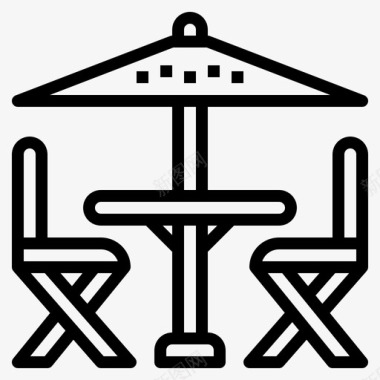 露台椅子太阳图标图标