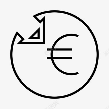 欧元收入货币接收图标图标