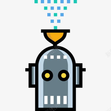 机器人人工智能12线性颜色图标图标