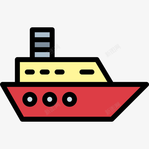 船玩具26线性颜色图标svg_新图网 https://ixintu.com 玩具26 线性颜色 船
