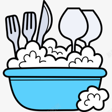 餐具清洁39彩色图标图标