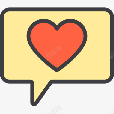 爱情短信社交网络20线性色彩图标图标