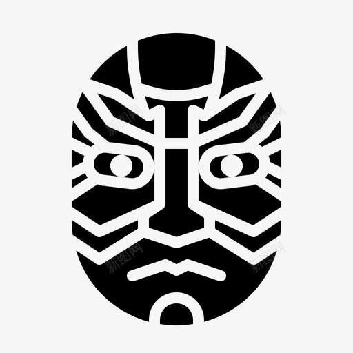 歌舞伎面具戏剧日本图标svg_新图网 https://ixintu.com 戏剧 日本 日本实心 歌舞伎面具