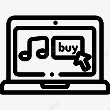 在线购买音乐商店18线性图标图标