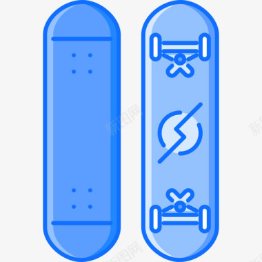 滑板运动装备7蓝色图标图标