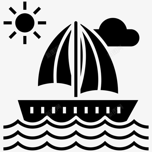 游艇船水上运动图标svg_新图网 https://ixintu.com 旅游字形矢量图标 水上运动 海滩划船 游艇 老式船 船