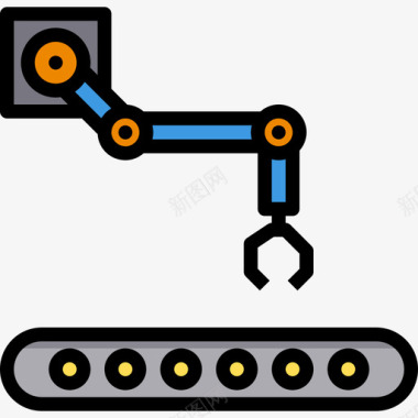 机械臂工业15线性颜色图标图标