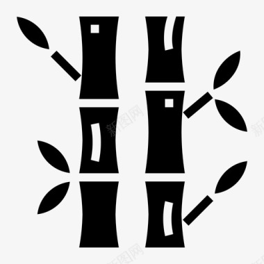 竹子植物性自然图标图标