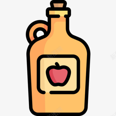 苹果酒感恩节45原色图标图标