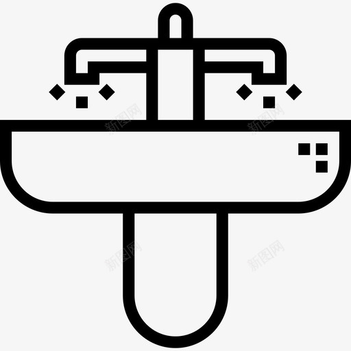 水槽家用设备3线性图标svg_新图网 https://ixintu.com 家用设备3 水槽 线性