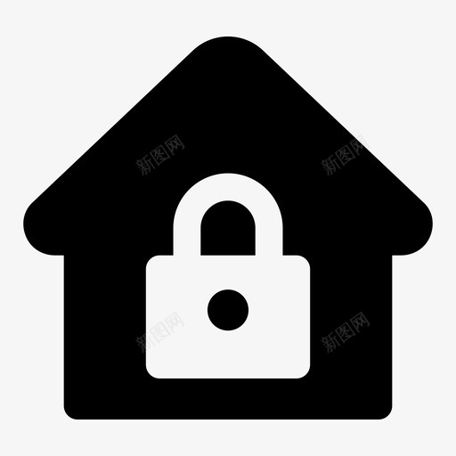 房子家锁图标svg_新图网 https://ixintu.com jumpicon安全标志 保护 保险箱 家 房子 锁