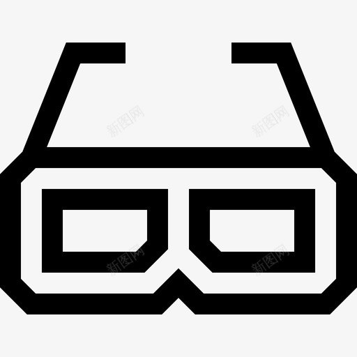 3d眼镜显示3线性图标svg_新图网 https://ixintu.com 3d眼镜 显示3 线性
