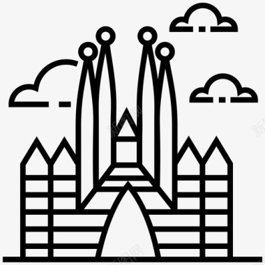 巴塞罗那大教堂教堂图标图标