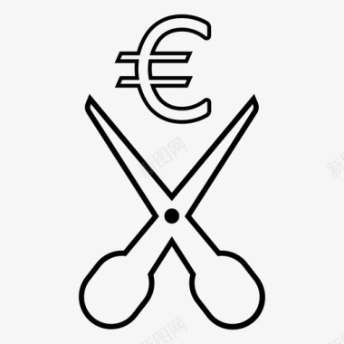 欧元扣除现金息票图标图标