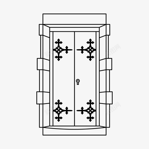 装饰门门把手入口图标svg_新图网 https://ixintu.com 入口 出口 岩石 装饰门 跨过门 门把手