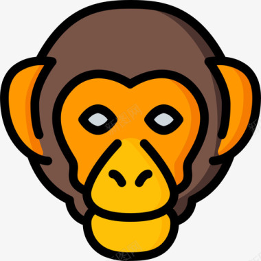 猴子自然49线性颜色图标图标