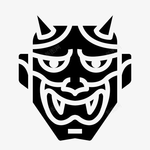 汉尼娅文化魔鬼图标svg_新图网 https://ixintu.com 文化 日本人 日本固体图标 汉尼娅 面具 魔鬼
