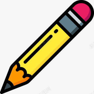 铅笔必备品26线性颜色图标图标