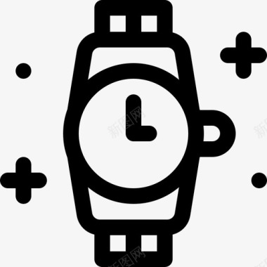 手表电子商务101线性图标图标