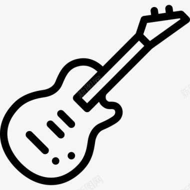 电吉他乐器5线性图标图标