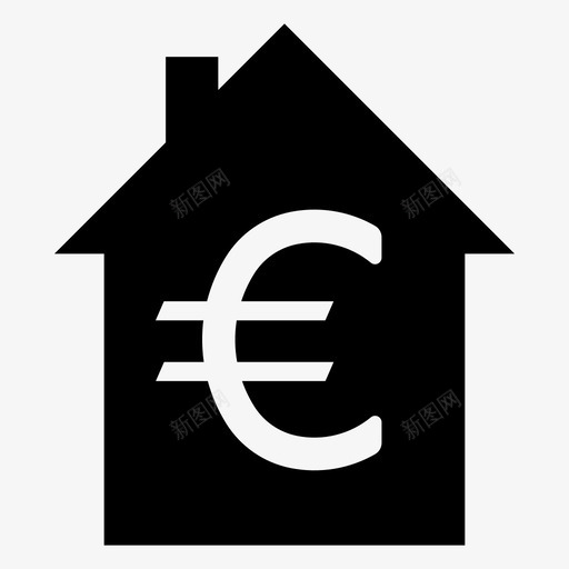 欧元抵押贷款房地产金融图标svg_新图网 https://ixintu.com 住房贷款 房地产 欧元抵押贷款 货币住宅 金融