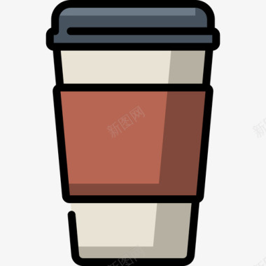 咖啡购物中心7线性颜色图标图标