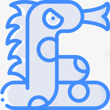 蛇怪物9蓝色图标图标