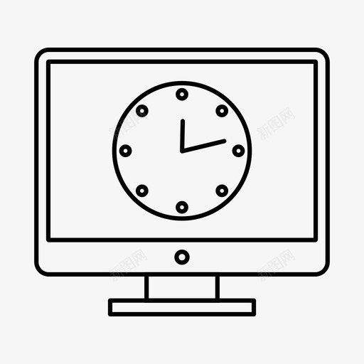 时钟闹钟液晶显示器图标svg_新图网 https://ixintu.com 时钟 时间 液晶显示器 网络 计时器 闹钟