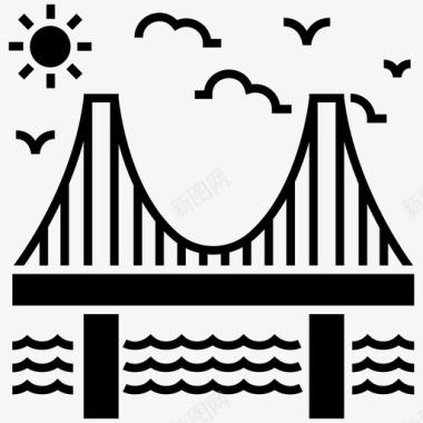 全景桥桥梁建筑地标图标图标