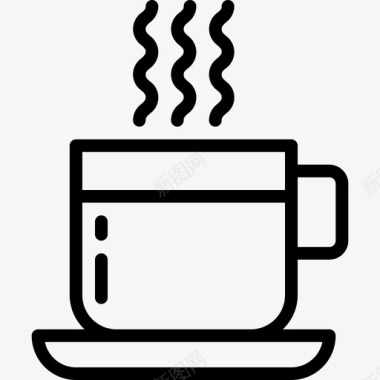 咖啡杯快餐26线性图标图标