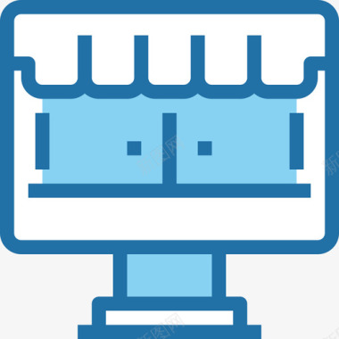网上商店购物和电子商务3蓝色图标图标
