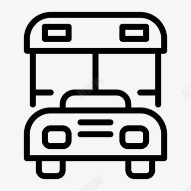 巴士学校校车教育和游戏图标图标