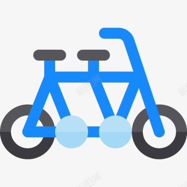 串联10号自行车扁平图标图标