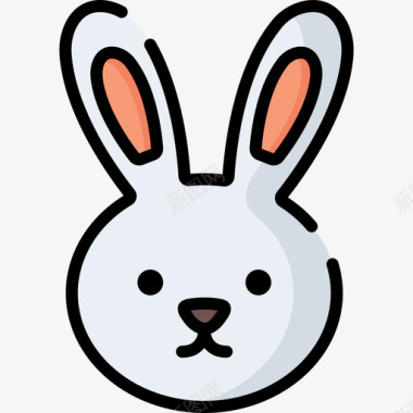 兔子宠物店14线性颜色图标图标