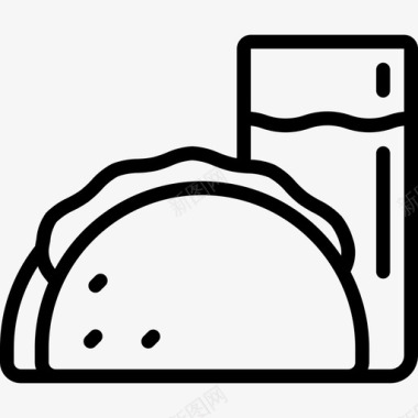 墨西哥玉米卷快餐39直系图标图标