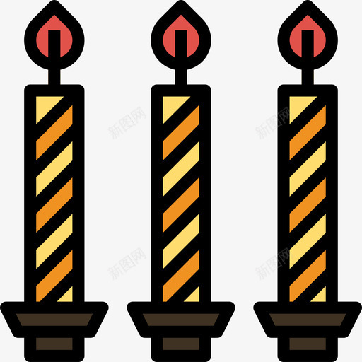 蜡烛生日派对线颜色图标svg_新图网 https://ixintu.com 生日派对 线颜色 蜡烛