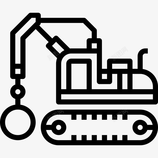 破坏球工程车直线型图标svg_新图网 https://ixintu.com 工程车 直线型 破坏球