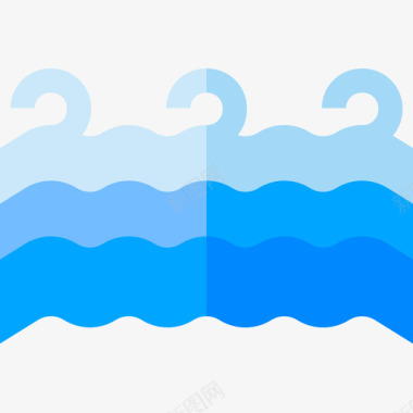 波浪自然54平坦图标图标