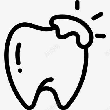 牙洞牙医20线状图标图标
