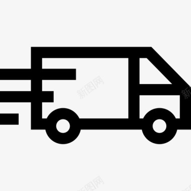 送货卡车包裹运送15直线图标图标