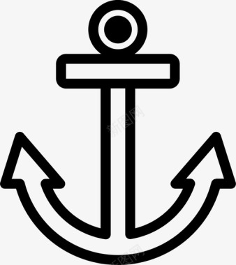 锚钓鱼港口图标图标